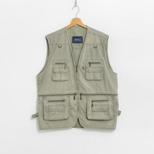 Vintage Gebrauchs-Weste 90er Jahre Ärmellose Jacke Männer Gr. L