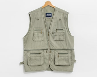 人気No.1 Vintage Utility Vest 90's Cargo Sleeveless Jacket Men Size L ウェア