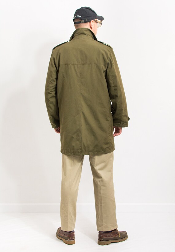 Vintage light jacket military parka in khaki gree… - image 9