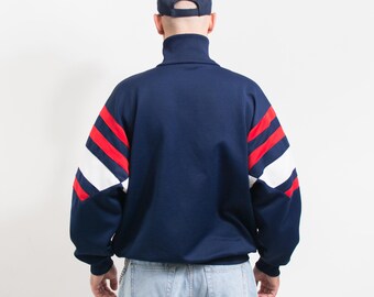 ADIDAS 80's Vintage Track Jacket Zip up Navy Blue Men Size XXL
