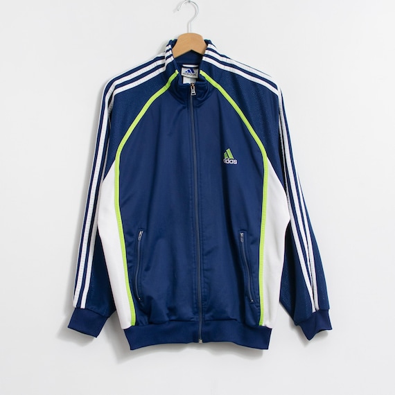 Adidas Vintage 90s Track Jacket Shiny Zip up M - Etsy