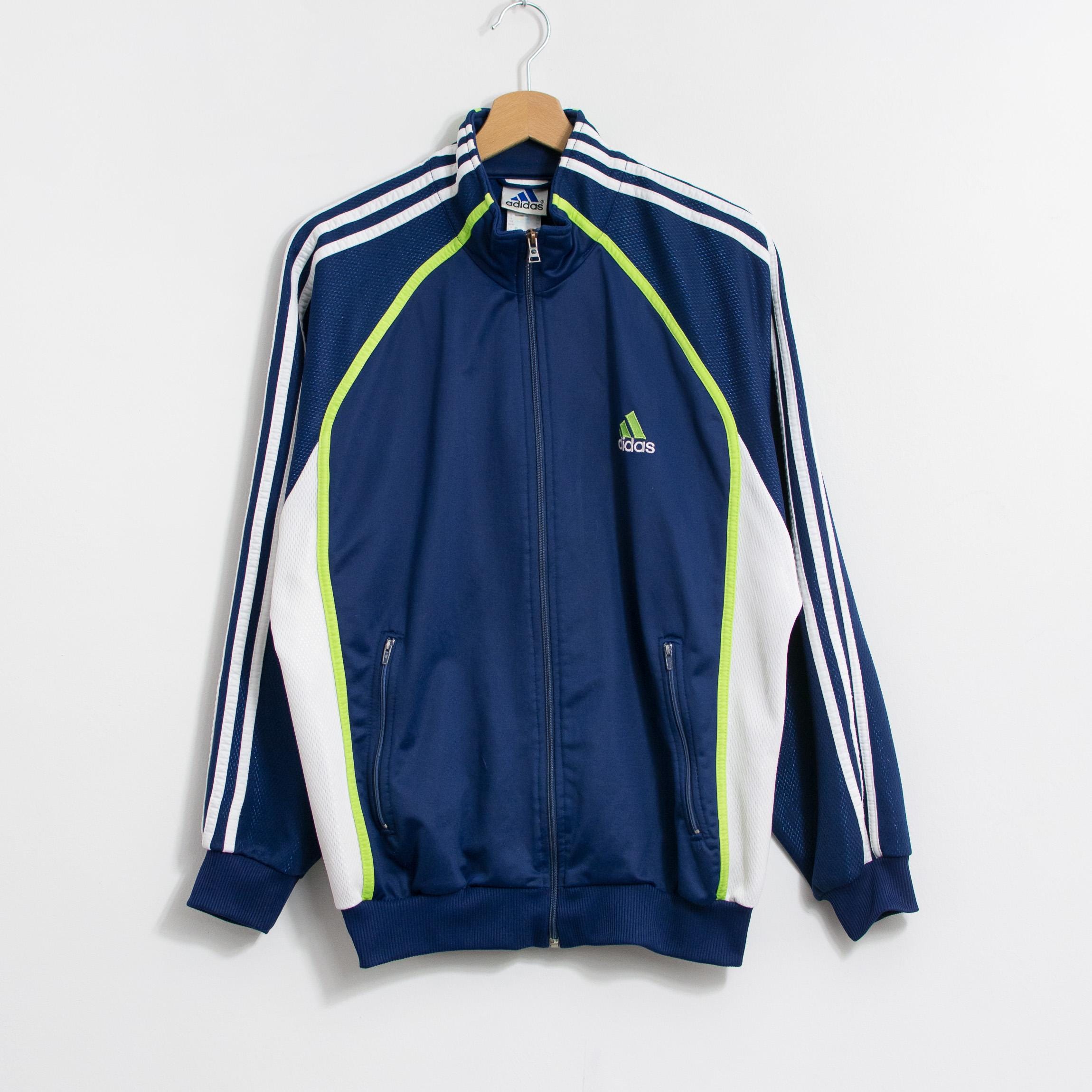 Adidas Vintage 90s Track Jacket Shiny Zip up M - Etsy