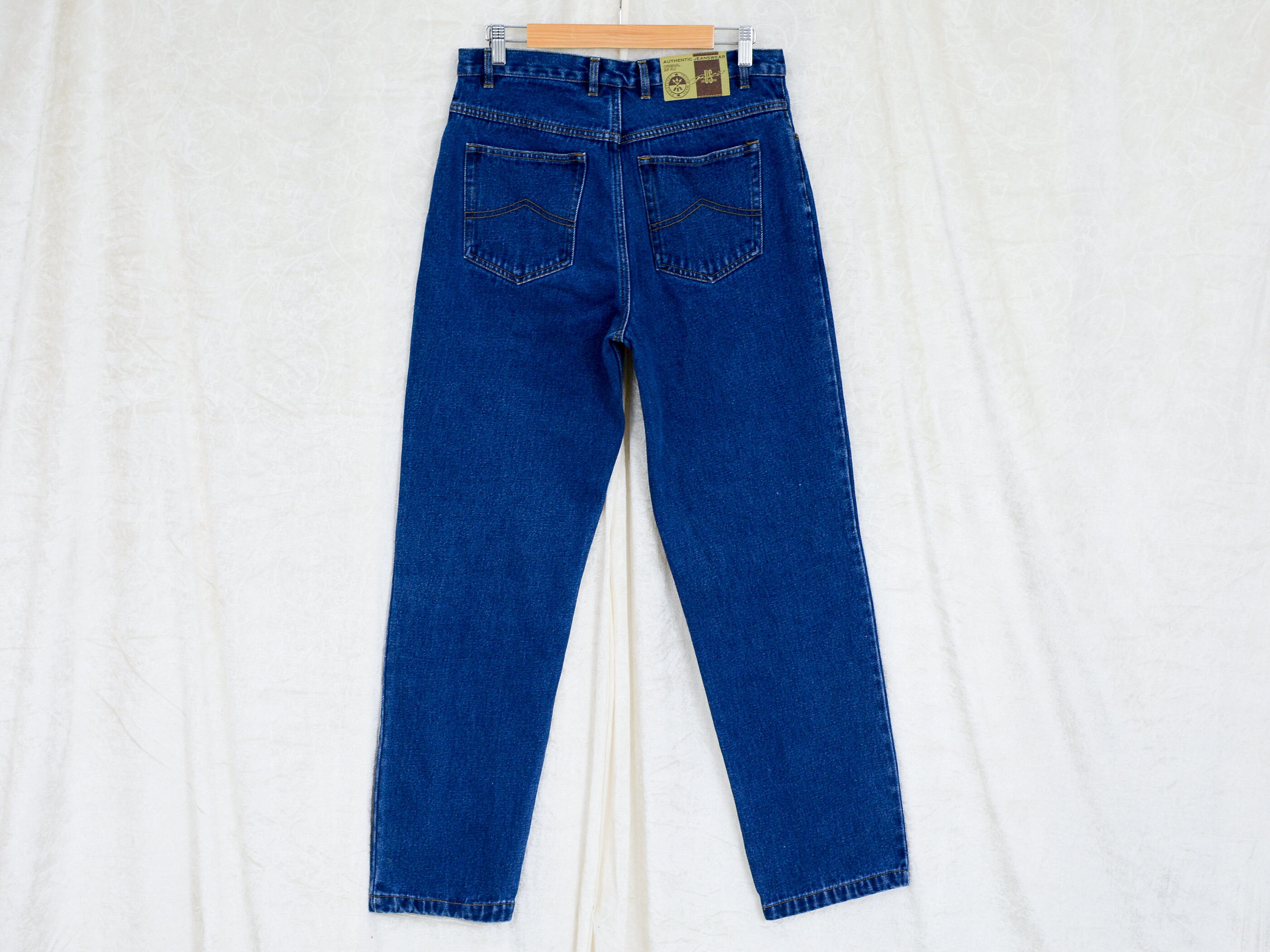 Authentic Jeans W35 L32 Navy Blue Denim High Waisted Vintage 90s