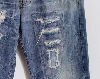 Diesel Y2K Distressed Straight Leg Jeans Size 32 - Etsy