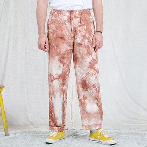 Vintage Batik Plissee Jeans: Hoch taillierte 80er Jahre Hipster Hose XXL
