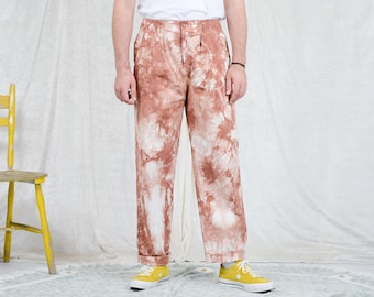 Vintage Tie Dye Pleated Jeans: High Waisted 80s Hipster Pants XXL