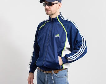 Adidas Vintage 90s Track Jacket Shiny Zip Up M