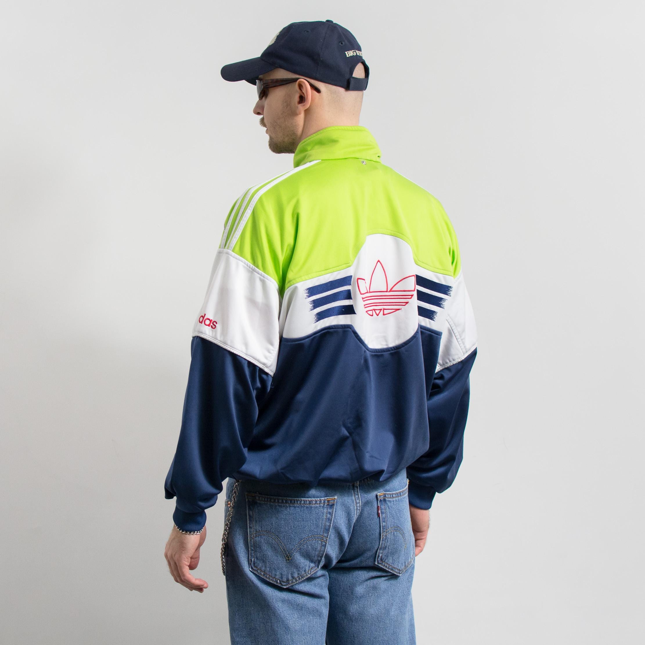 Vintage 90s Adidas Zip-up Track Jacket Colorblock L - Etsy