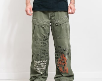 PACO JEANS 2000年 Y2K 極太デニムカーゴパンツ バギー ワイド Vintage PACO Wide Leg Jeans 90s Y2K Denim Cargo - Size 34 x