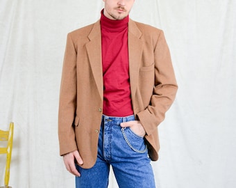 Old River blazer wool - cashmere jacket vintage orange preppy men XXL