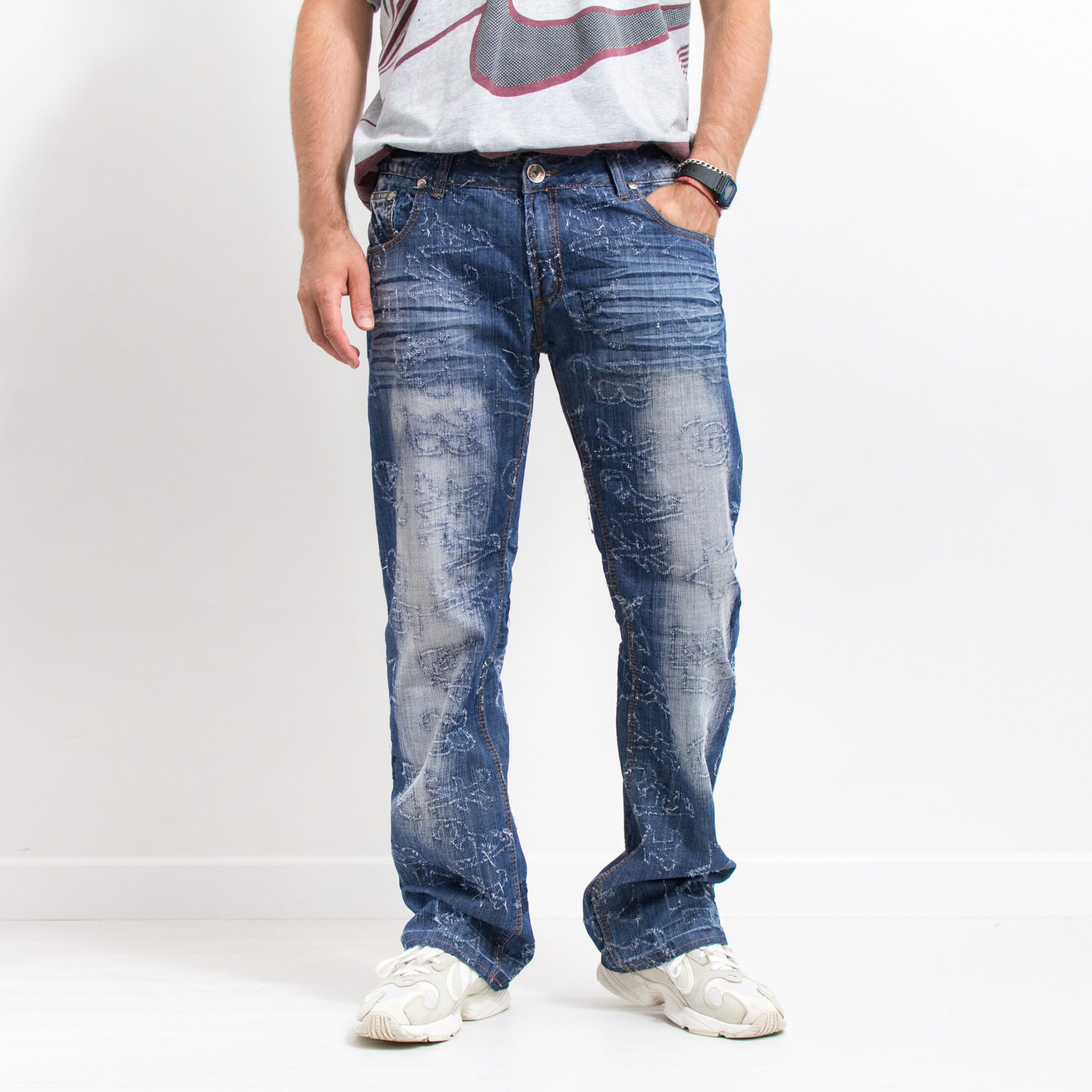 PLEINデニム　メンズSサイズ　ダメージ加工　古着 ヴィンテージ 90年代 イタリア製 DIESEL ディーゼル ブラックデニムパンツ