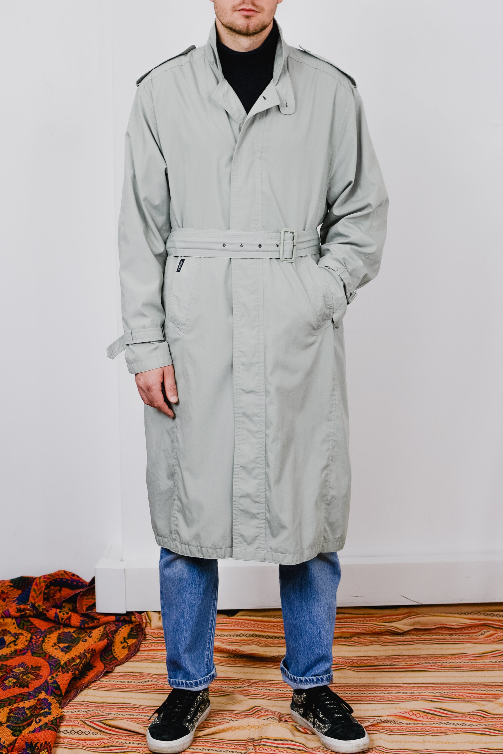 Number (N)ine AW06 Noir Runway Leather Wool Hybrid Trench