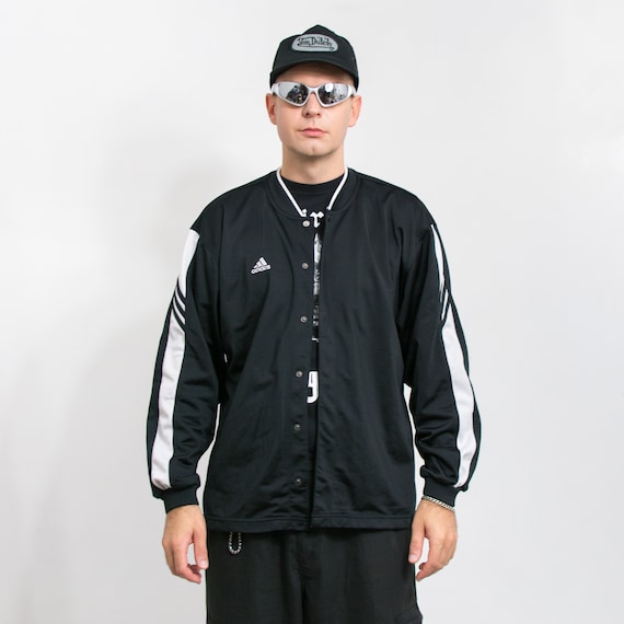ADIDAS 90's Tracksuit Top Vintage Black Track Jacket Men Size L - Etsy