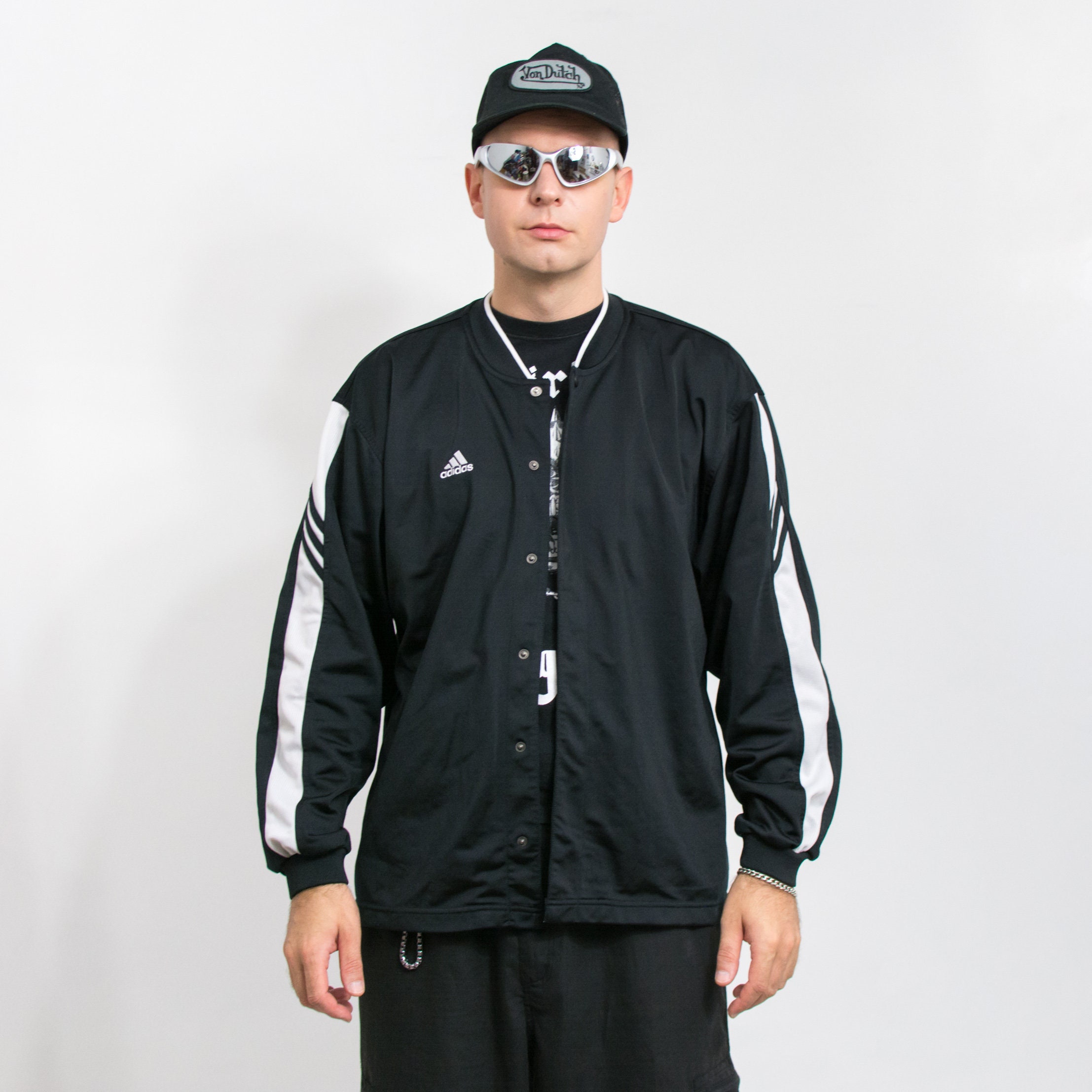 ADIDAS 90's Tracksuit Top Vintage Black Track Jacket Men Size L - Etsy