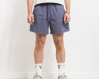 Vintage Adidas shorts 90s | blue thick cotton denim look | men's size L | D7