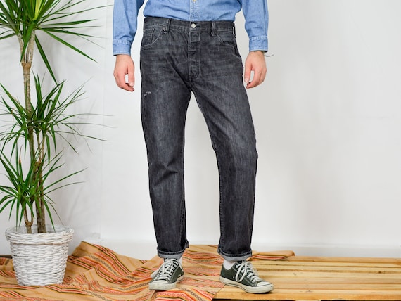 kanker Vestiging Verslagen Grijze Levi's 501 jeans W36 l30 Vintage 90 's broeken - Etsy België