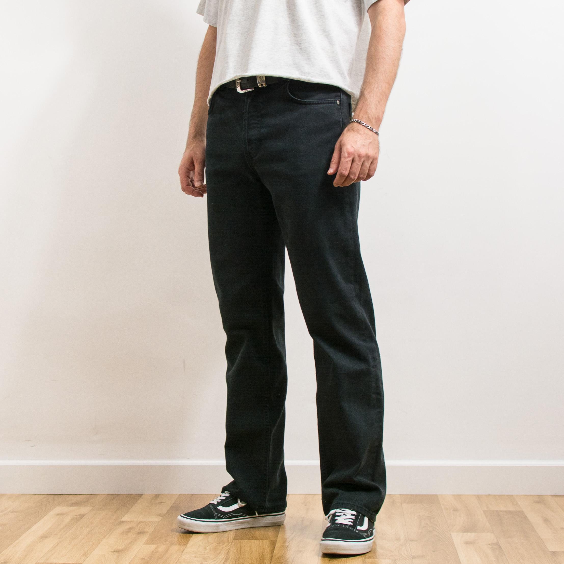 パンツ 90s   jeans straight pants CROSS Black Vintage Jeans | Straight Leg 90s Denim Pants | Men's