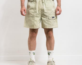 Vintage cargoshort | zandbeige utility | Baggy festival uit de jaren 90 | herenmaat L