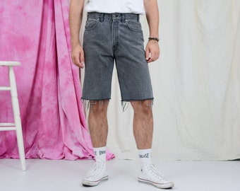 GAP shorts W35 vintage gray cut off denim high waist cutoffs zip fly XL