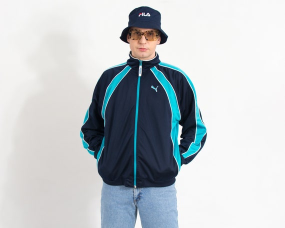 PUMA chandal top vintage azul chaqueta de chandal caballeros talla L Etsy Mexico
