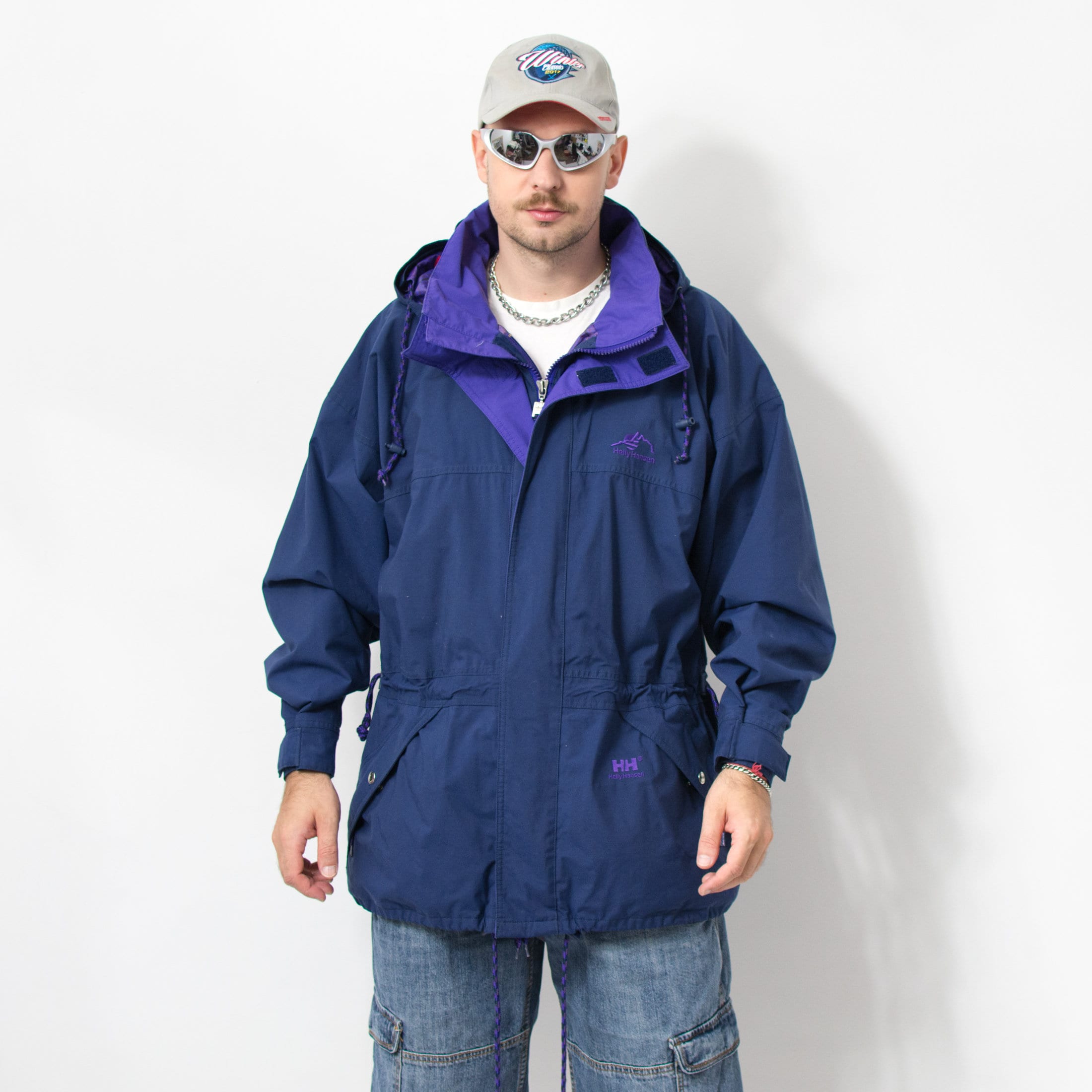 Helly Hansen Windbreaker Vintage Sailing Jacket Hooded Raincoat
