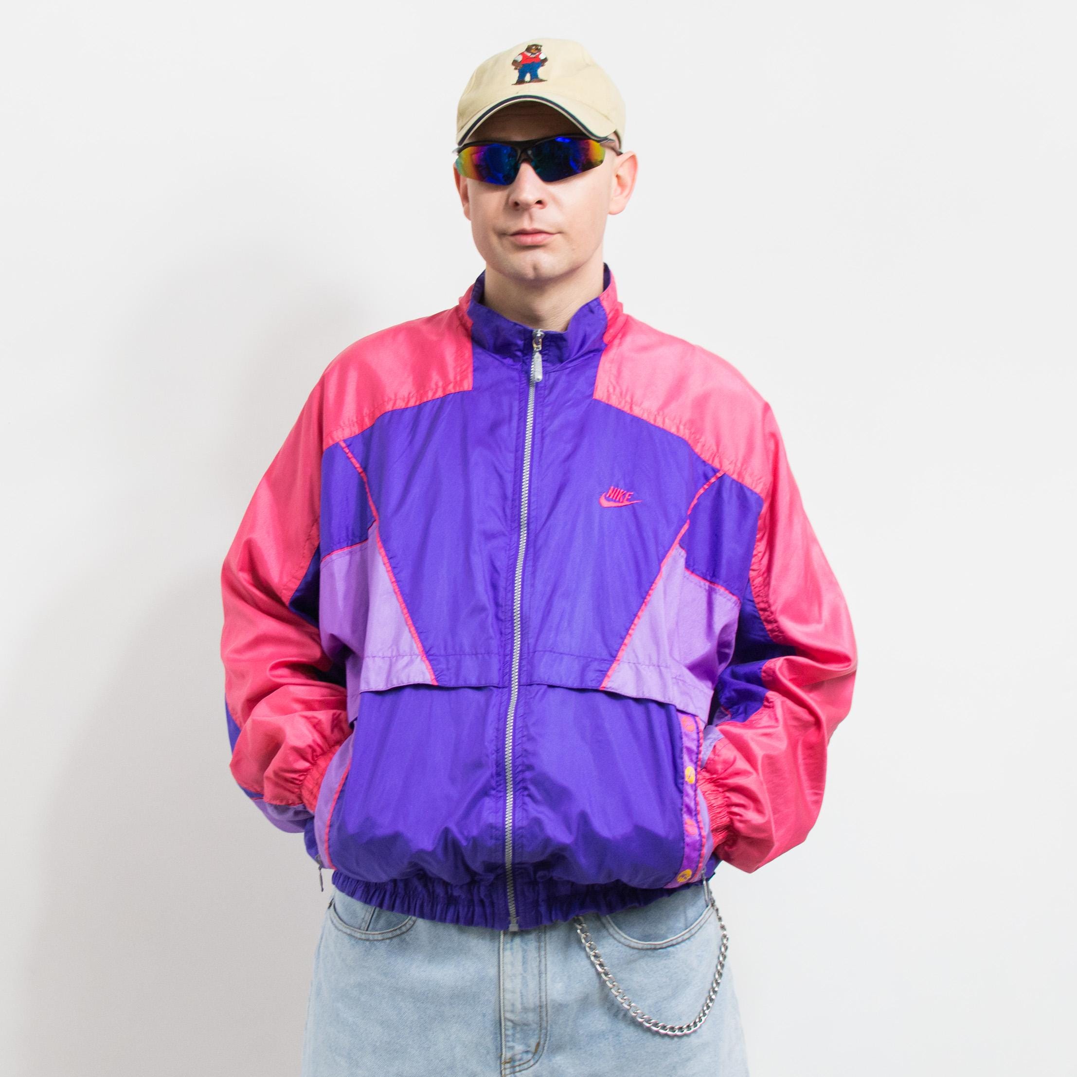 NIKE 90's Track Jacket Vintage Colorblock Windbreaker Men Size XL