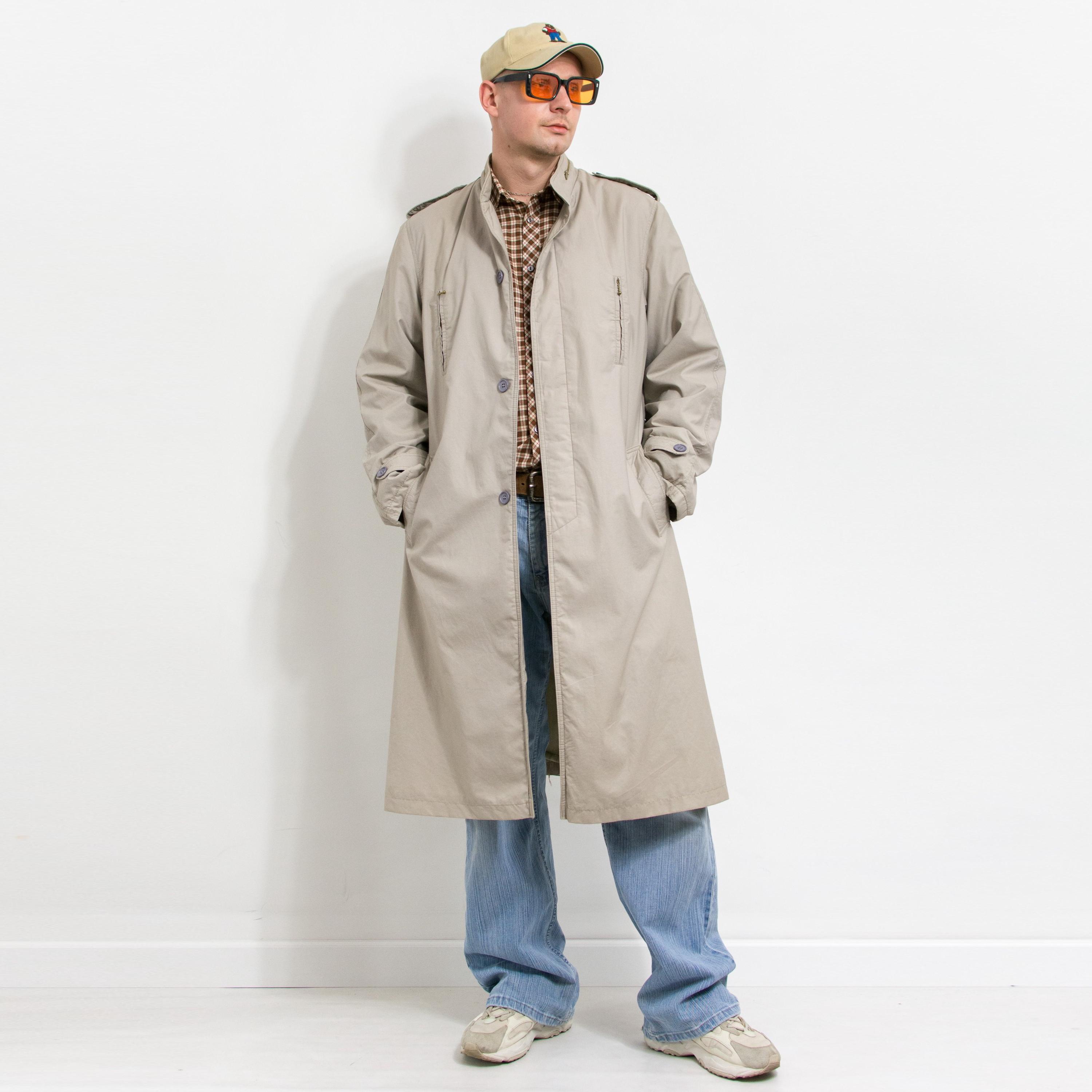 Vintage Insulated Trench Coat 80's Belted Men Size L - Etsy