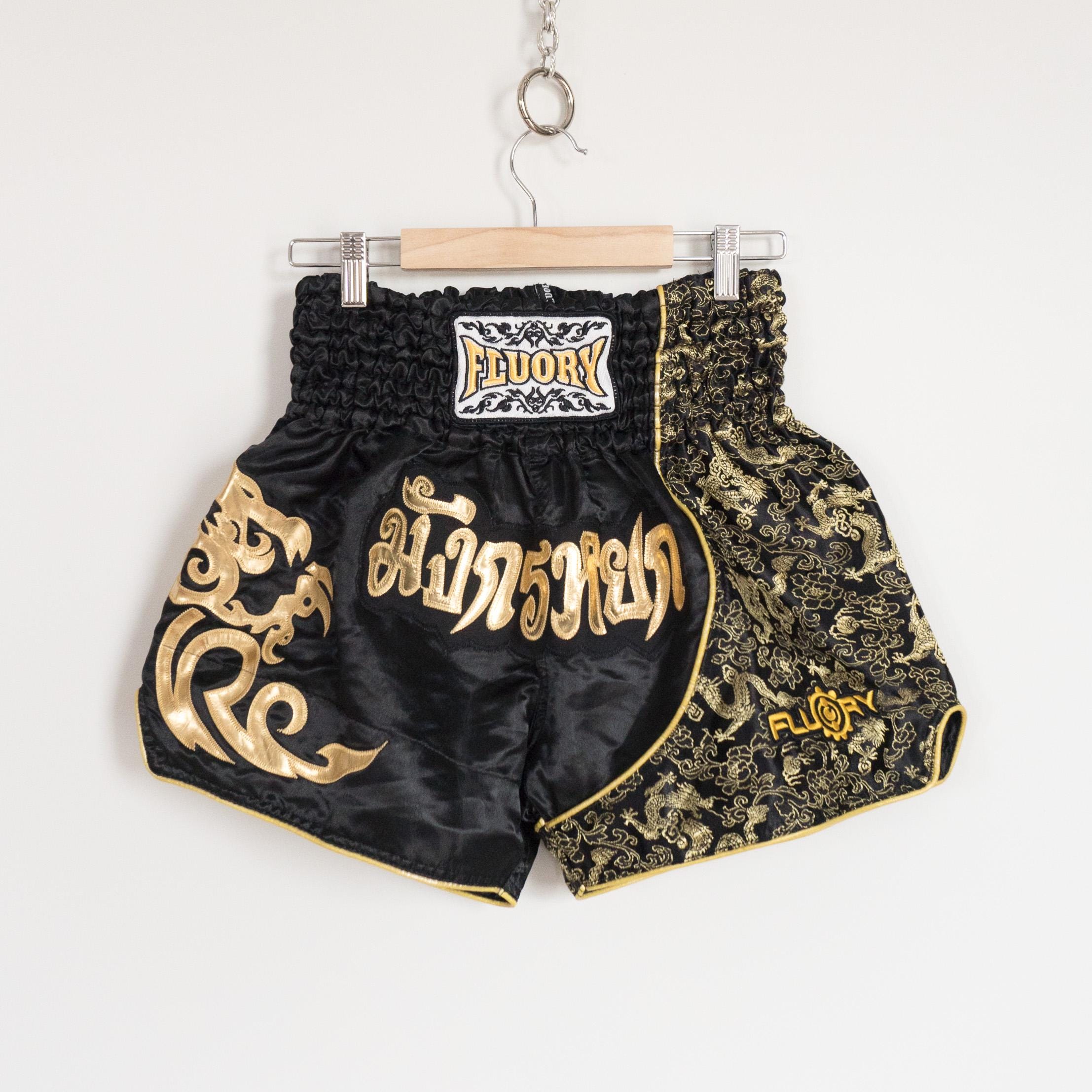 Muay Thai Shorts Fluory | Black Gold Dragons Thai Kickboxing