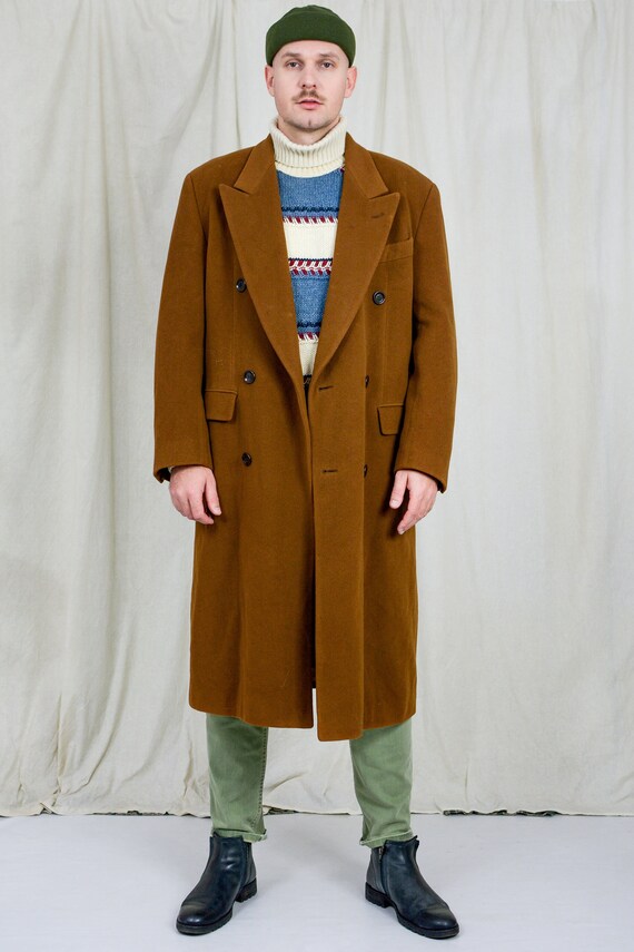 Hugo Boss coat caramel wool double breasted overco
