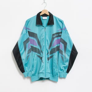 ADIDAS 80&#39;s Vintage track jacket zip up multi color men size M