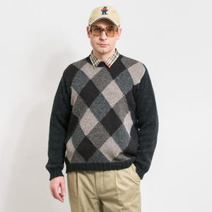 Benetton Pullover Vintage Preppy Wollpullover Männer L