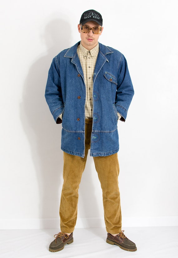 Veste en jean doublee 80s vintage oversize jean parka taille M Etsy Canada
