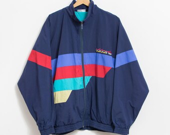 ADIDAS 80's Track Jacket Vintage Shell Colorblock Men Size L - Etsy