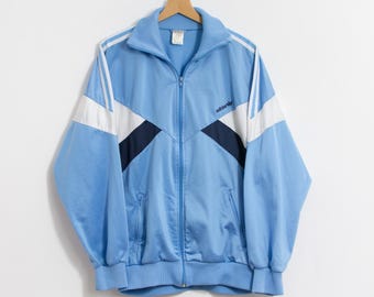 Vintage Adidas Track Jacket 80s Blue Colorblock Zip up XXL - Etsy