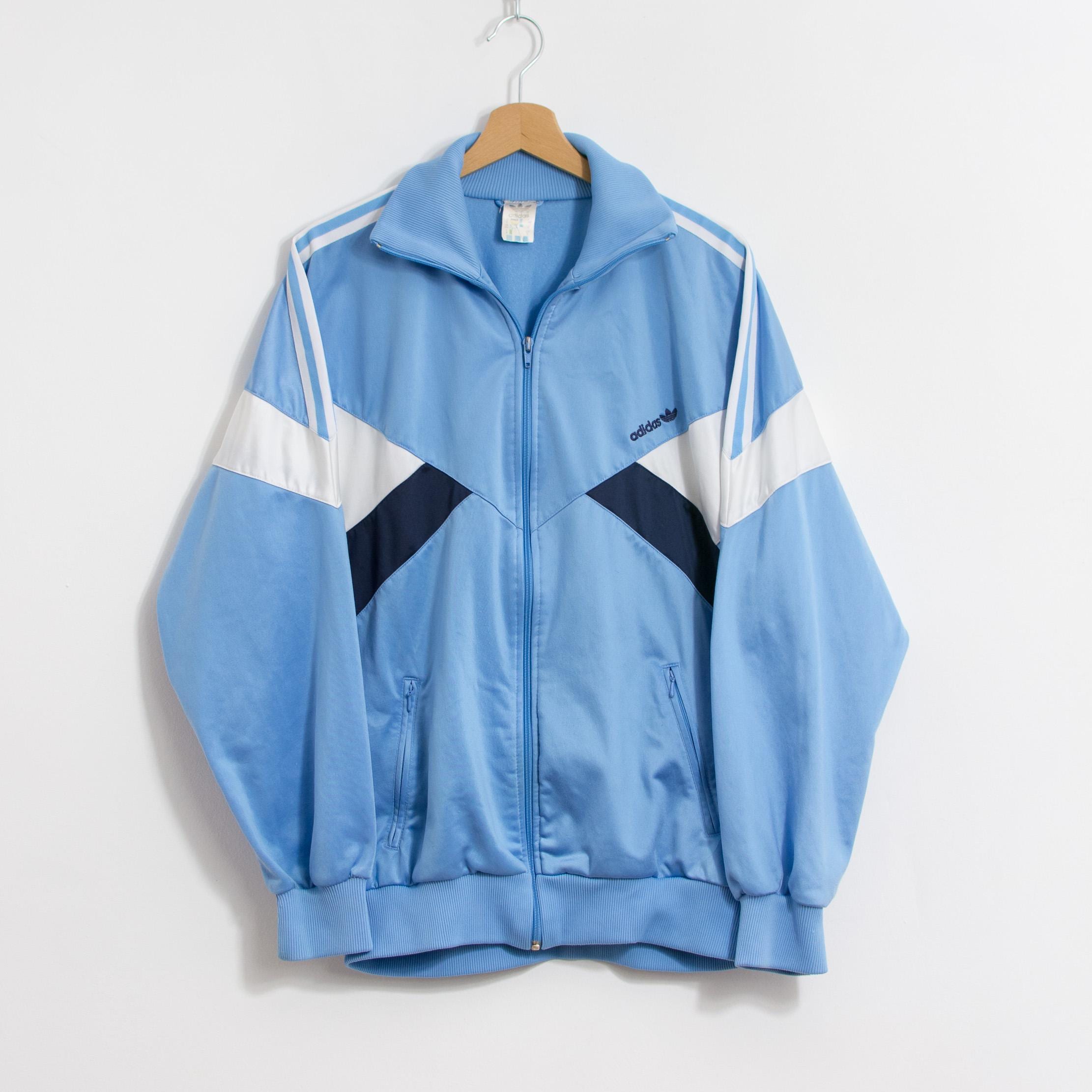 Vintage Adidas Track Jacket 80s Blue Colorblock Zip up XXL - Etsy