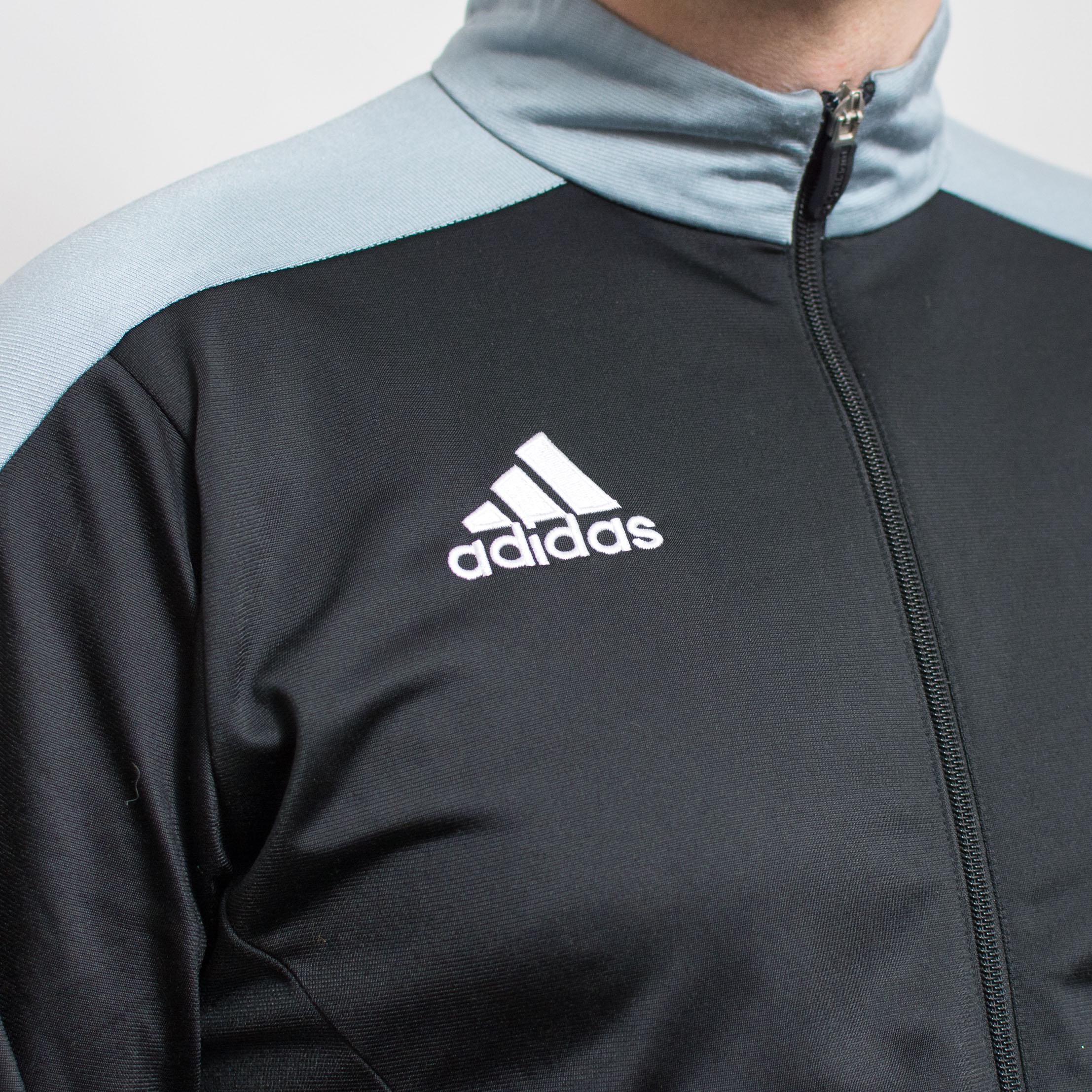 ADIDAS Track Jacket Black Zip up Blokecore Tracksuit Top Men