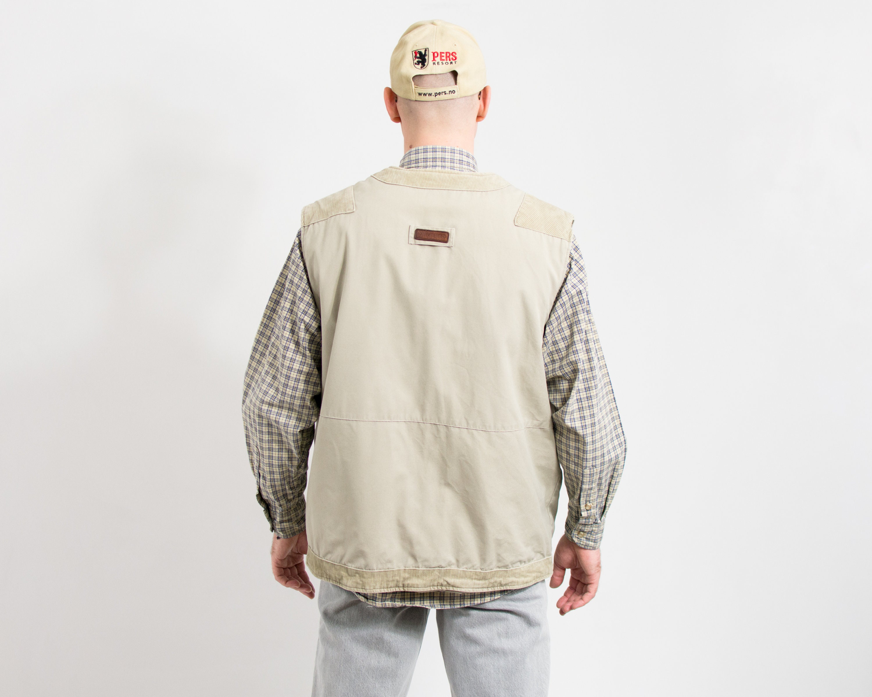 Insulated Fishing Vest Vintage Gilet 90s Cargo Hunting Sleeveless