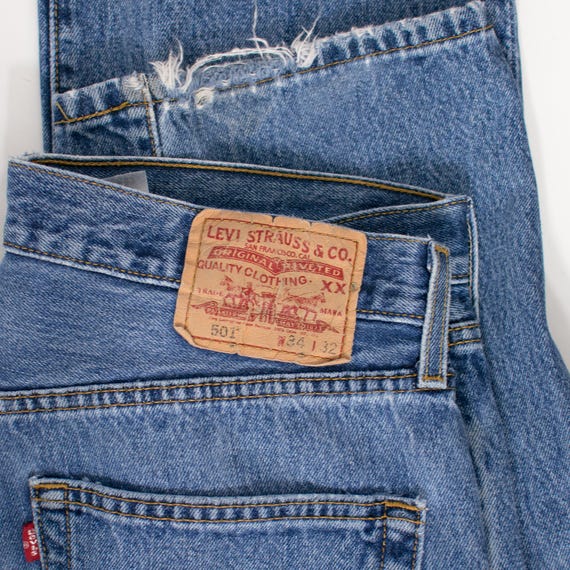 usa製 リーバイス 501 ビンテージ グランジデニム ダメージ w34 W34表記 リペアカスタム usa製 リーバイス 501 リメイクデニム