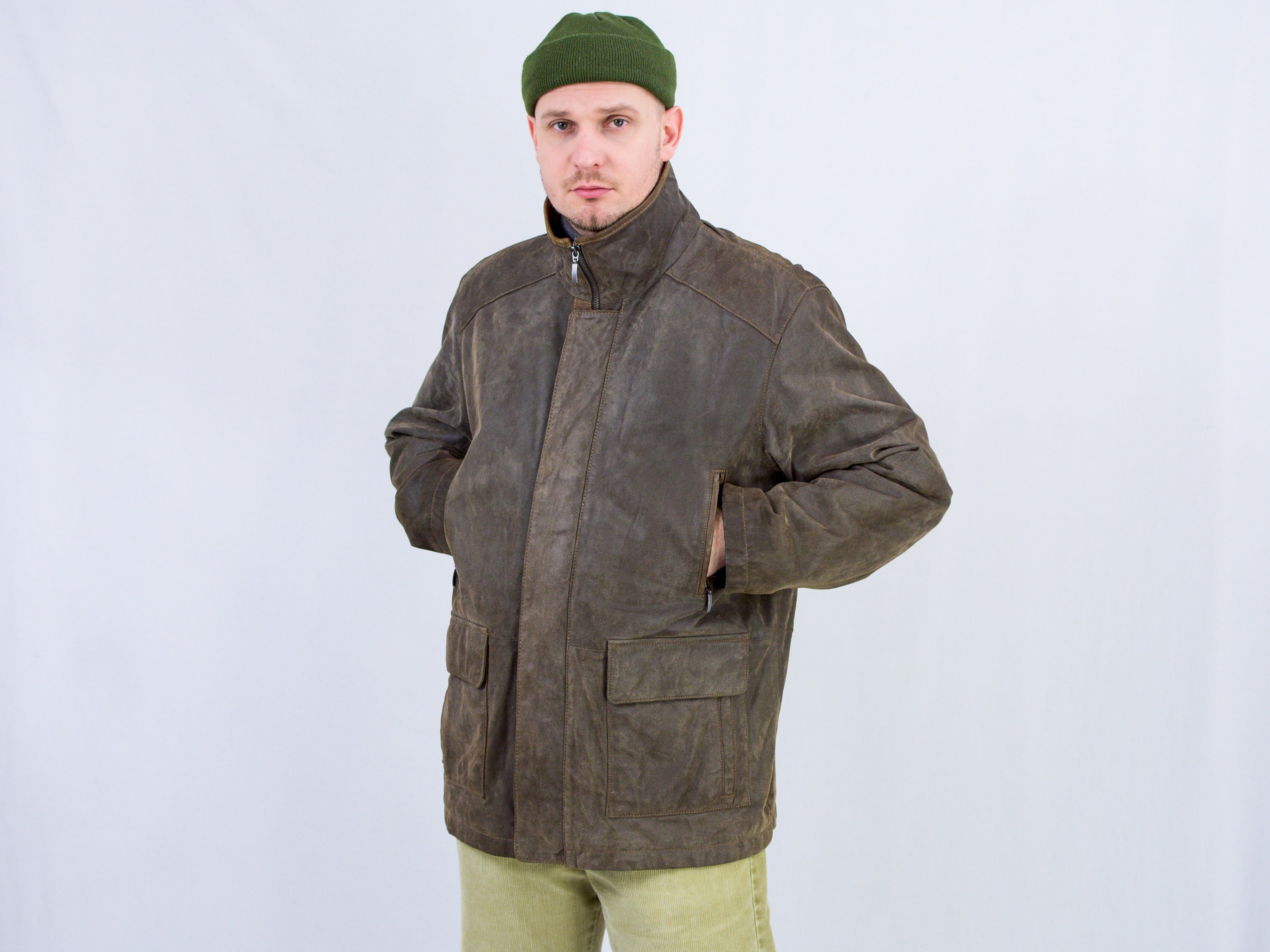 Bronze Leather Jacket Vintage 90s Lined Men XL - Etsy