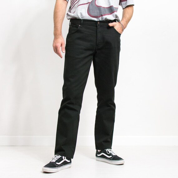 スラックス Wrangler REDDING FIT Black Denim Pants Black Wrangler Boy's Loose Fit Jean, Sizes 4 -16 Slim, Regular
