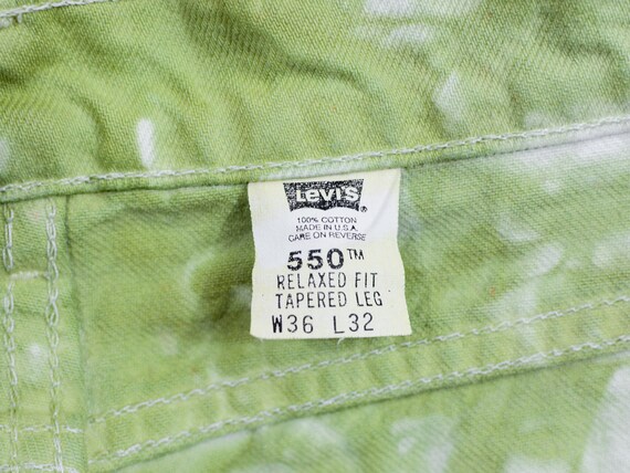 Levis 550 Jeans W36 L32 Tie Dye Denim Green Vintage 80s Super - Etsy