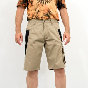 Cargo short vintage beige noir large jambe hommes Large image 4