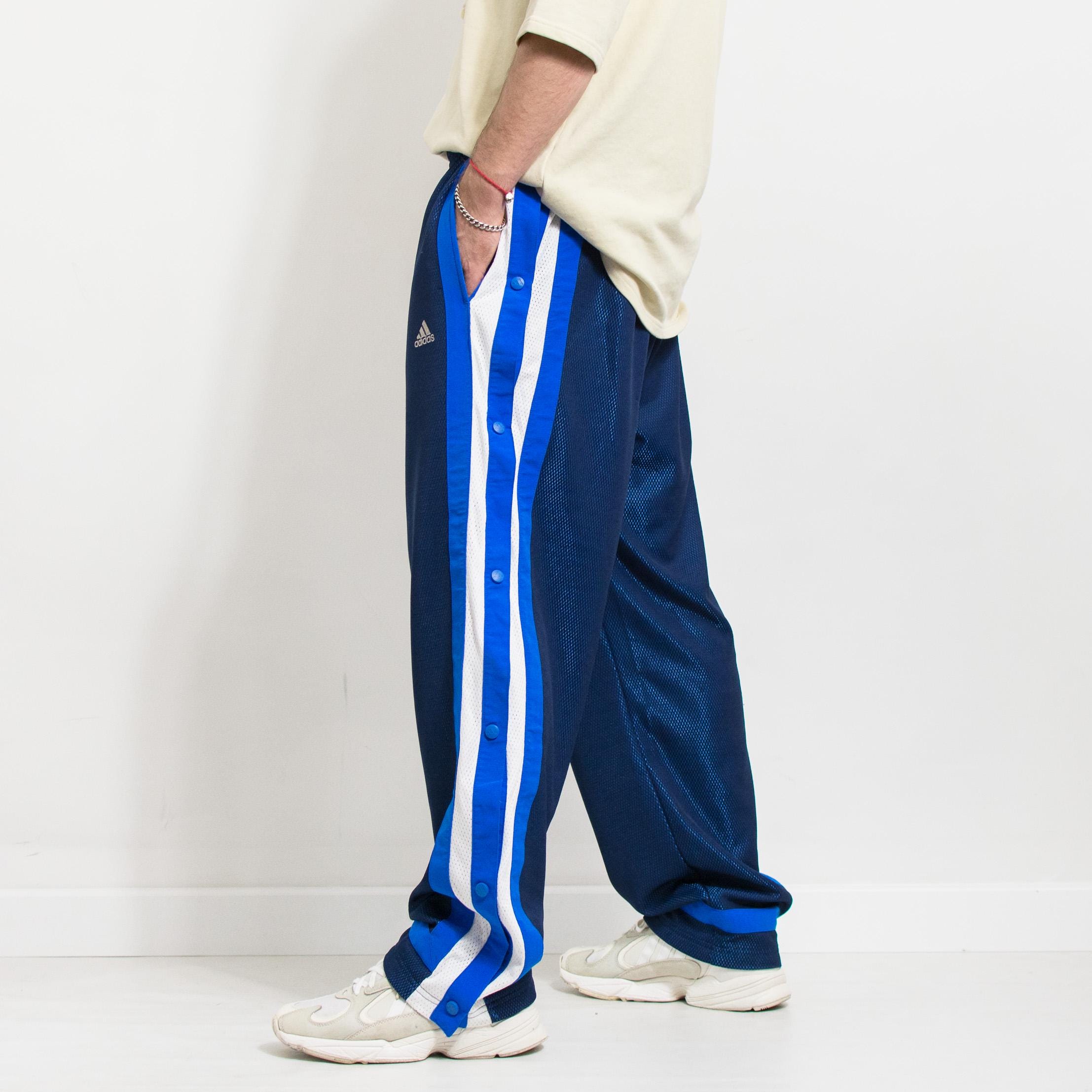 ADIDAS Track Pants 90's Snap up Vintage Basketball Sweatpants Warm