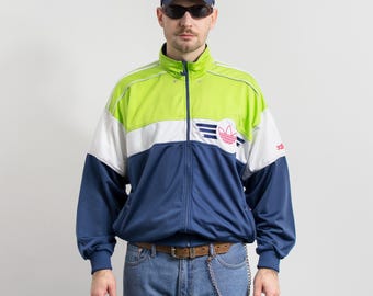 Vintage 90s Adidas Zip-up Track Jacket Colorblock L - Etsy