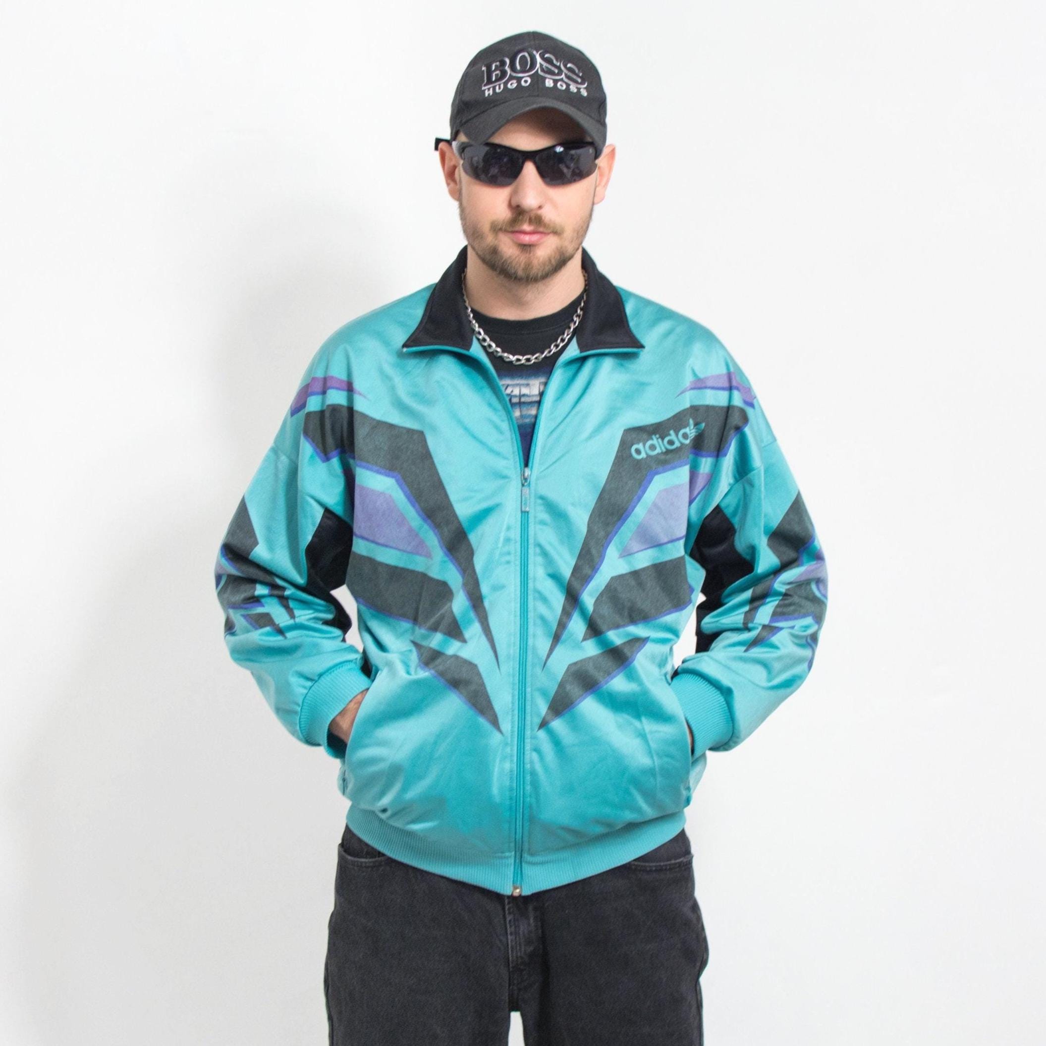 ADIDAS 80's Vintage Track Jacket Zip up Multi Color Men Size M - Etsy