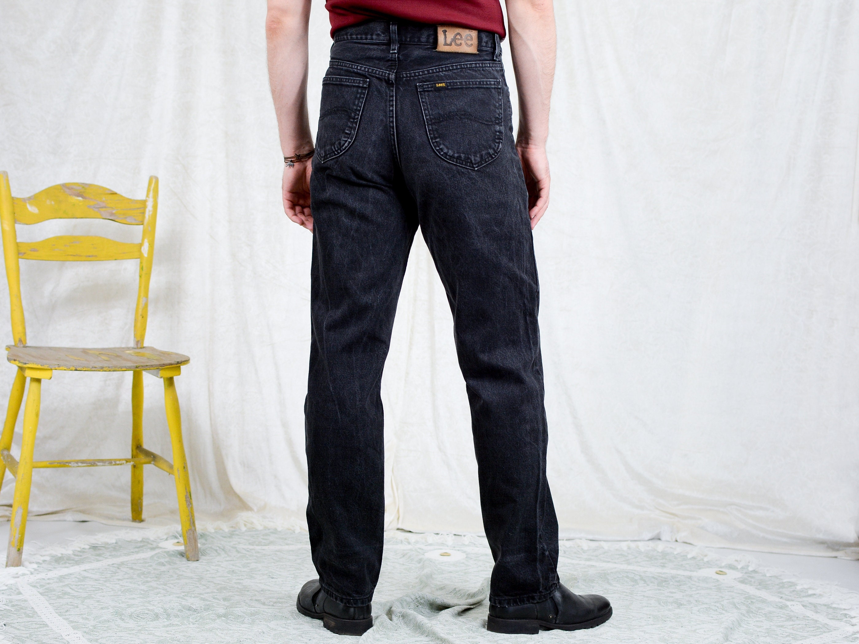Lee Riders Jeans W32 L33 Black Straight 