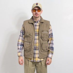 Vintage Cargo Weste Jagd ärmellose Jacke Herren Größe XL