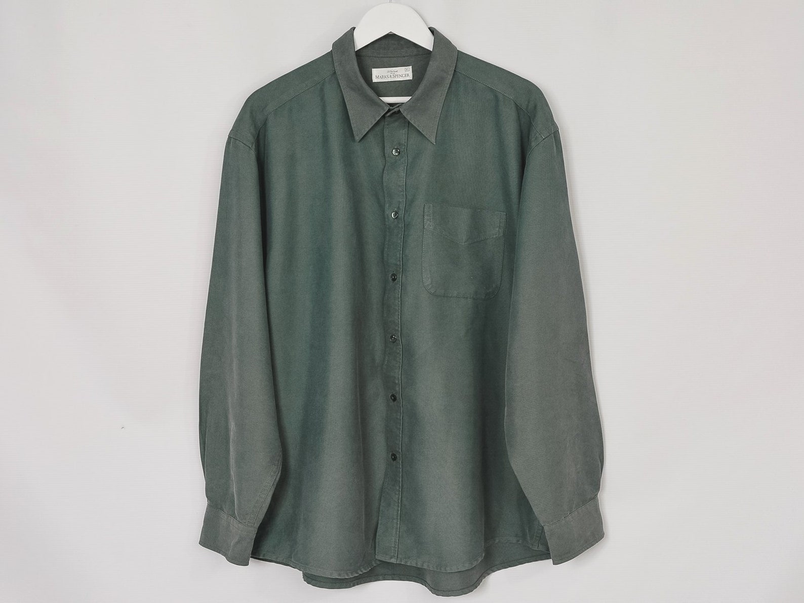 St. Michael Marks&spencer Shirt Vintage 90's Green Long - Etsy