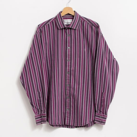 Yves Saint Laurent Vintage Striped Shirt | Embroidered Logo Long