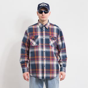 Flannel shirt plaid button down tartan men size XL/XXL